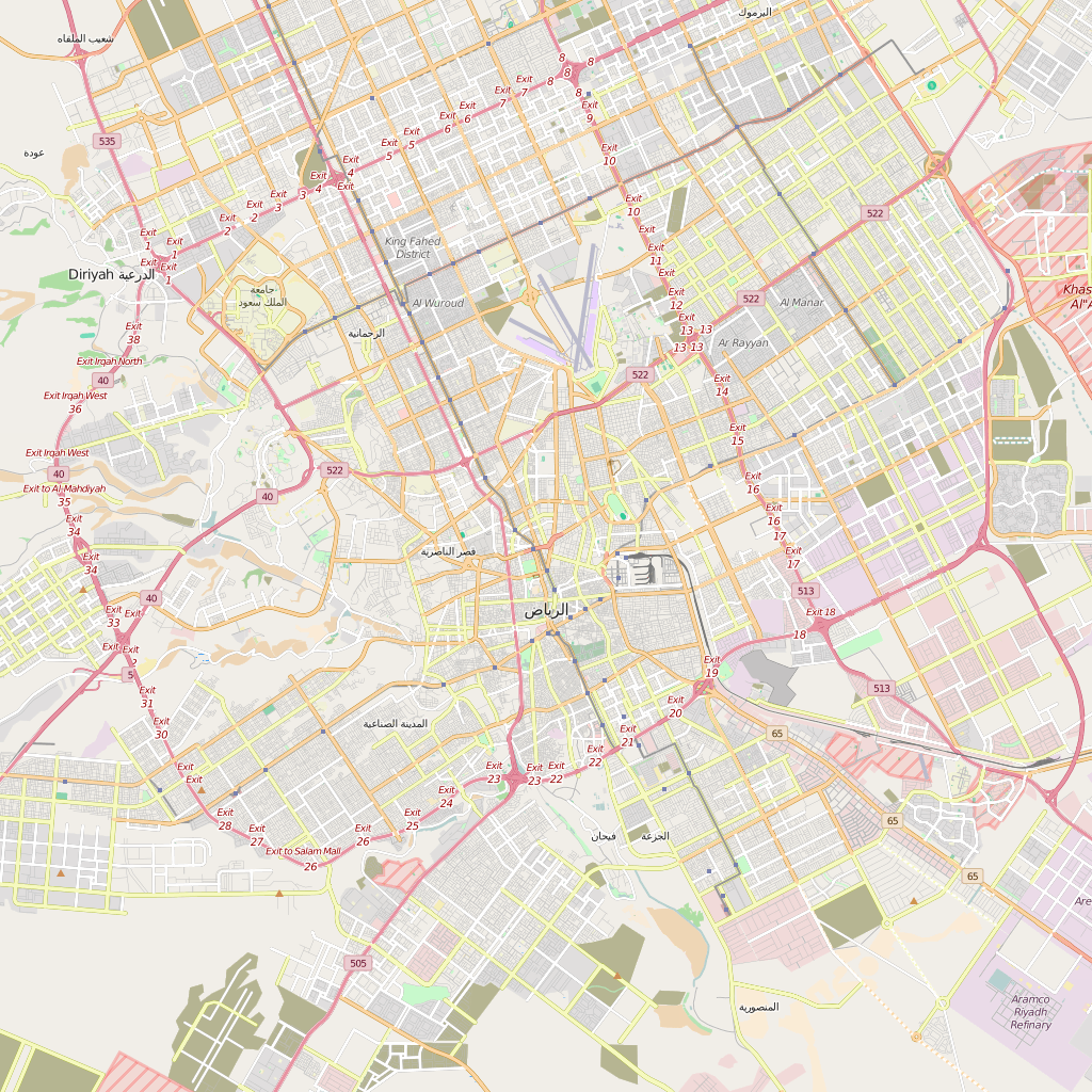 Editable City Map of Riyadh