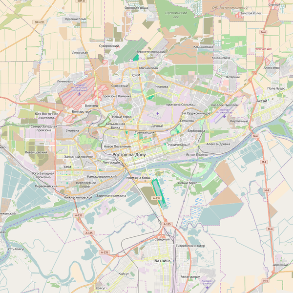 Editable City Map of Rostov-na-Donu
