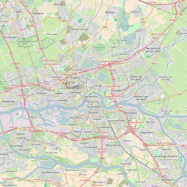 Editable City Map of Rotterdam