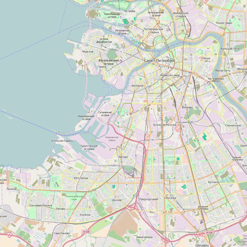 Editable City Map of Saint Petersburg