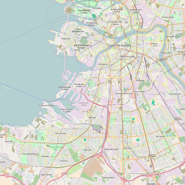 Editable City Map of Saint Petersburg
