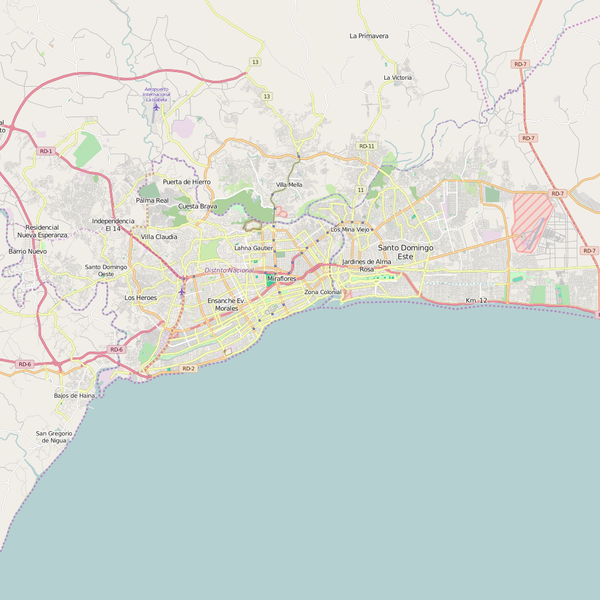 Editable City Map of Santo Domingo