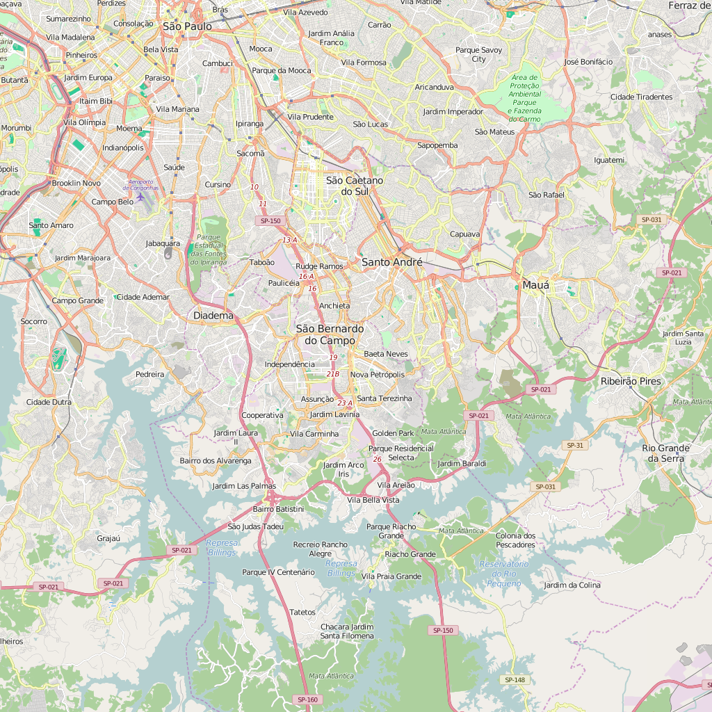 Editable City Map of Sao Bernardo do Campo