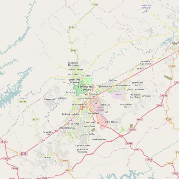 Editable City Map of Sao Jose dos Campos