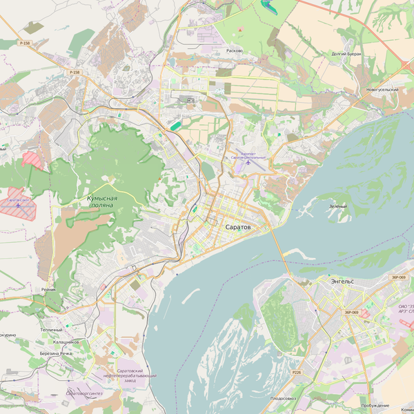 Editable City Map of Saratov