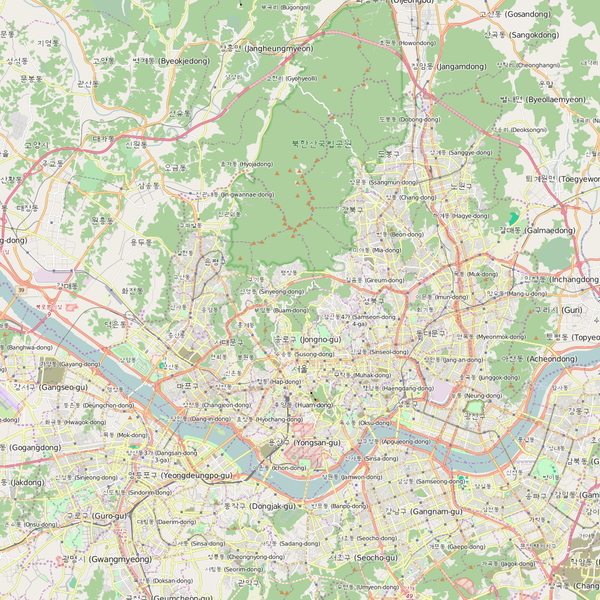 Editable City Map of Seoul