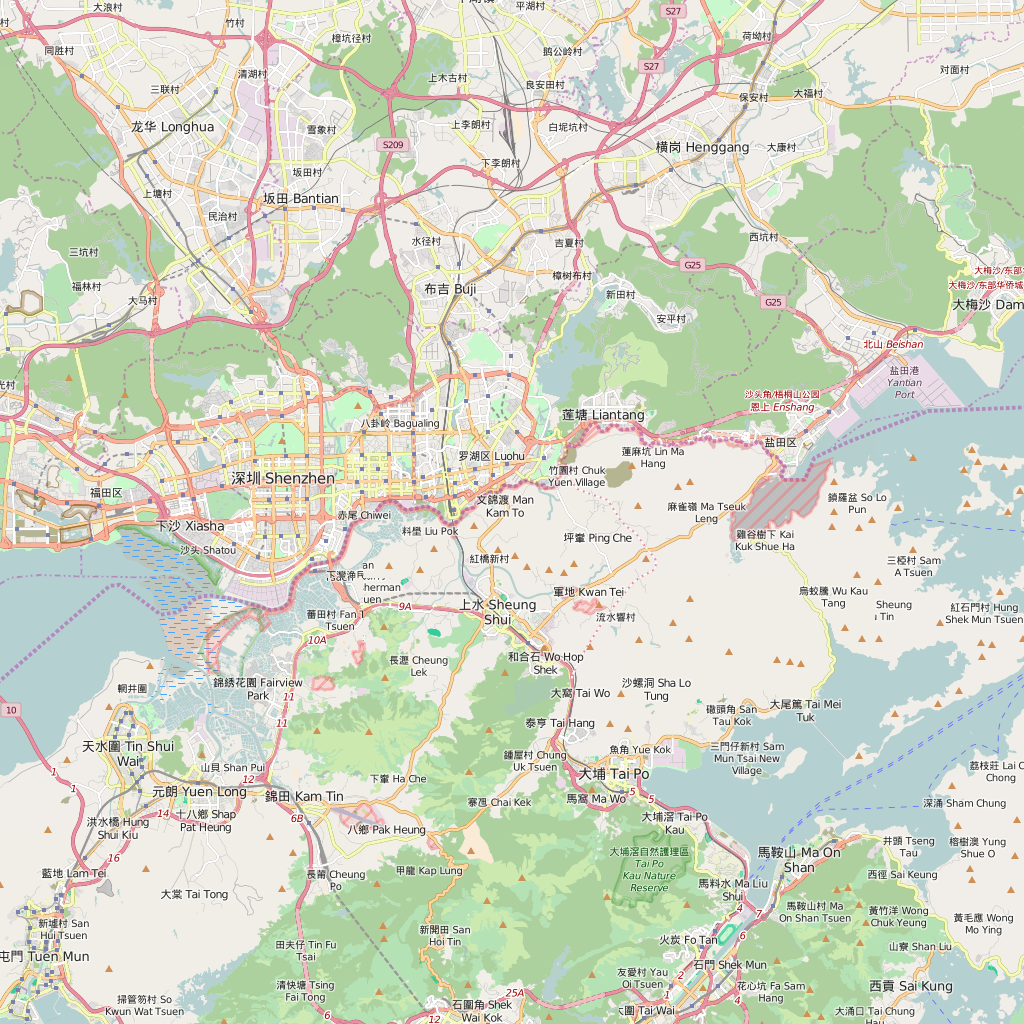 Editable City Map of Shenzhen