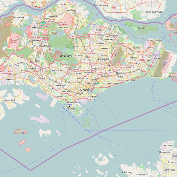 Editable City Map of Singapore