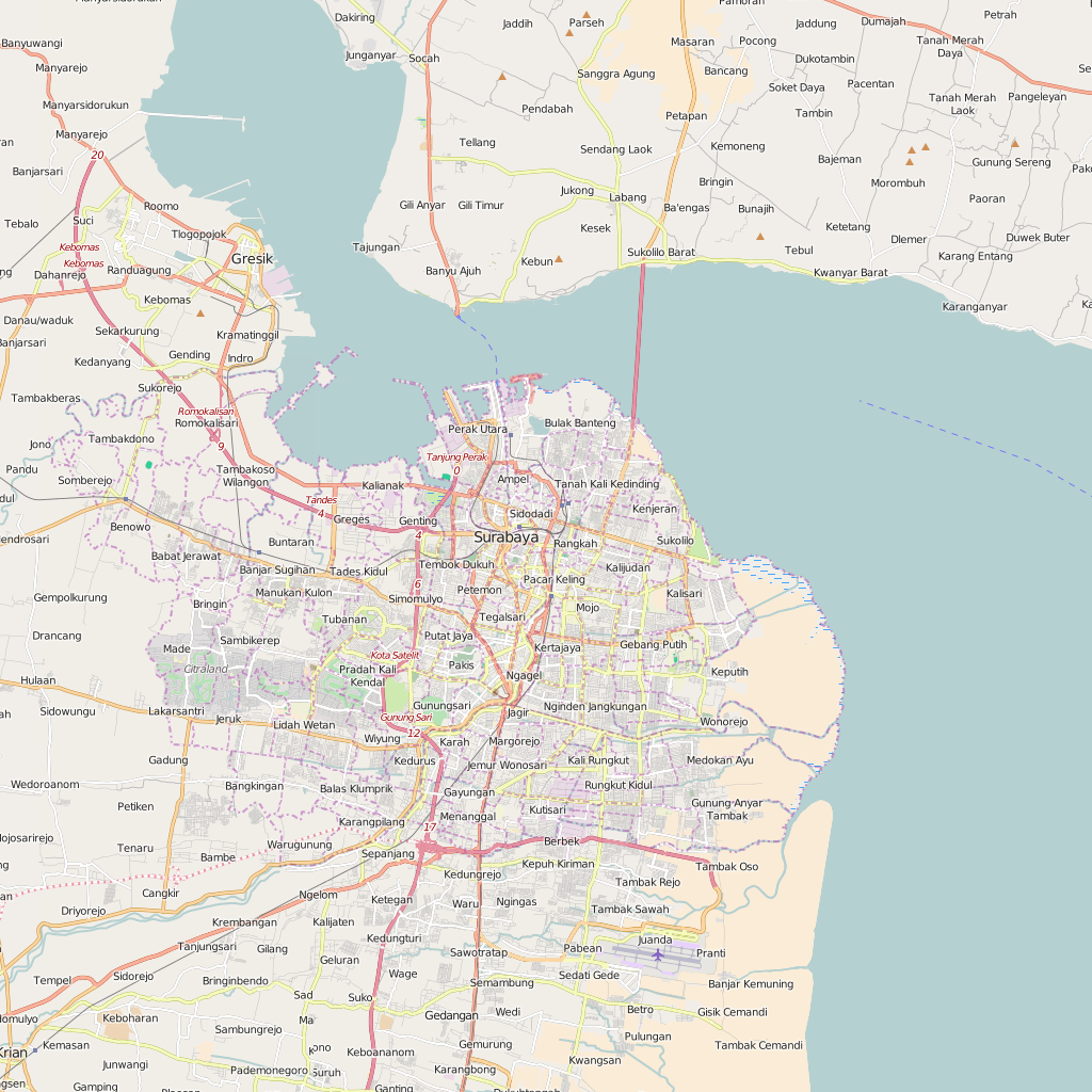 Editable City Map of Surabaya