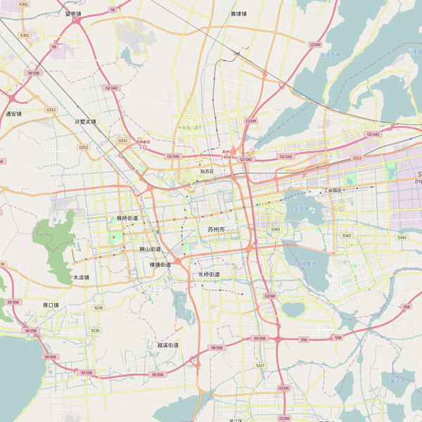 Editable City Map of Suzhou