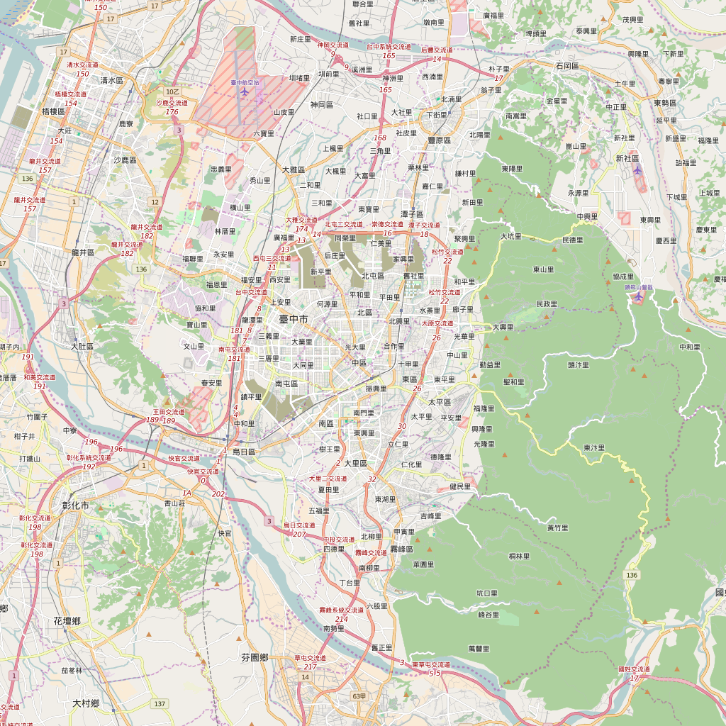 Editable City Map of Taichung