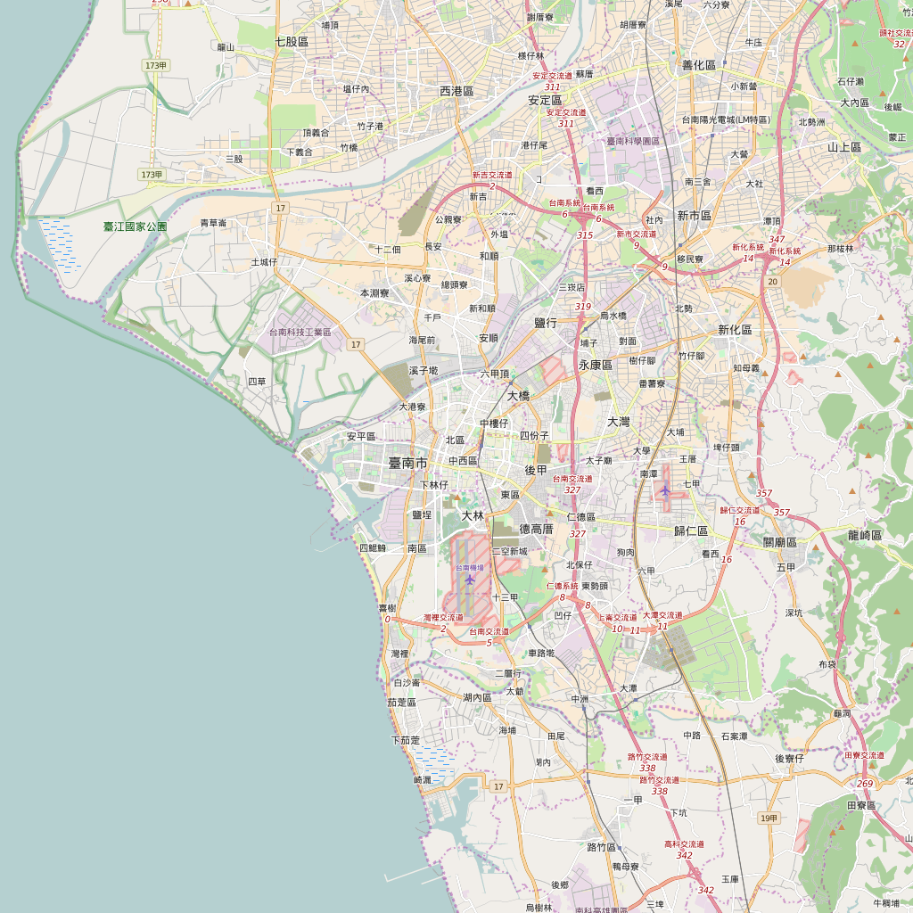 Editable City Map of Tainan