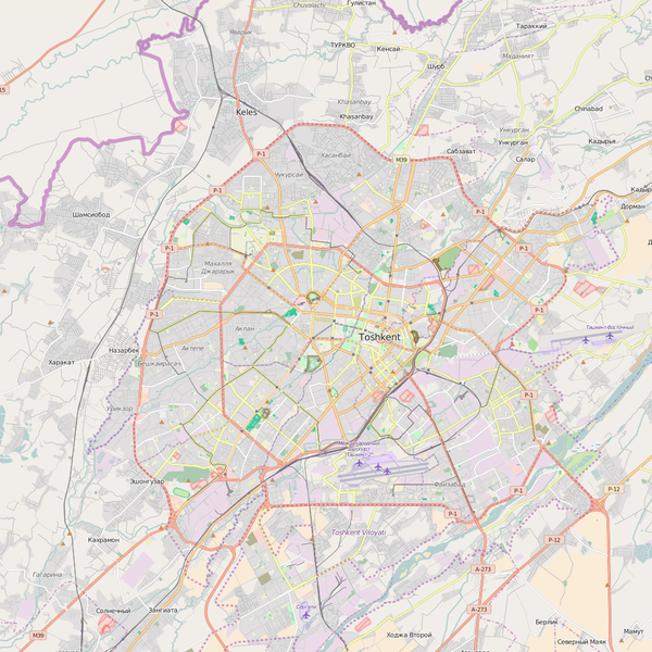 Editable City Map of Tashkent