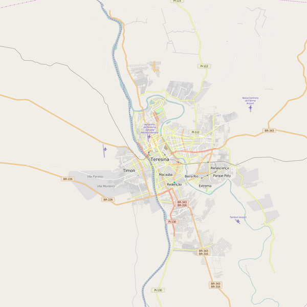 Editable City Map of Teresina