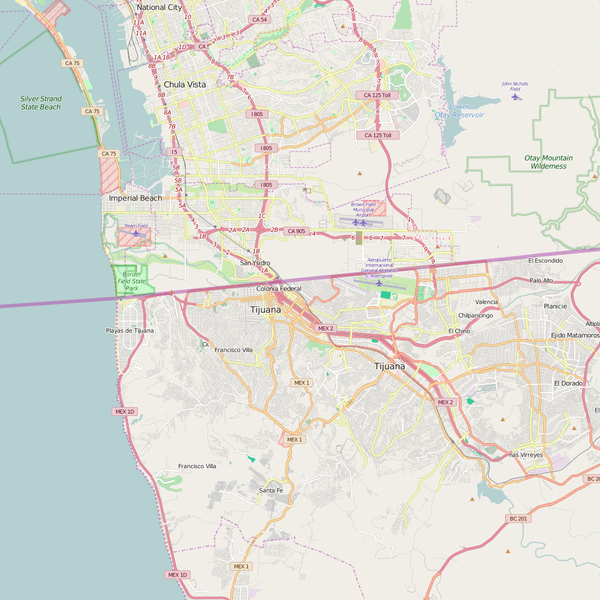 Editable City Map of Tijuana