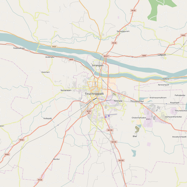 Editable City Map of Tiruchchirappalli