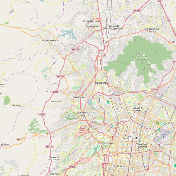 Editable City Map of Tlalnepantla