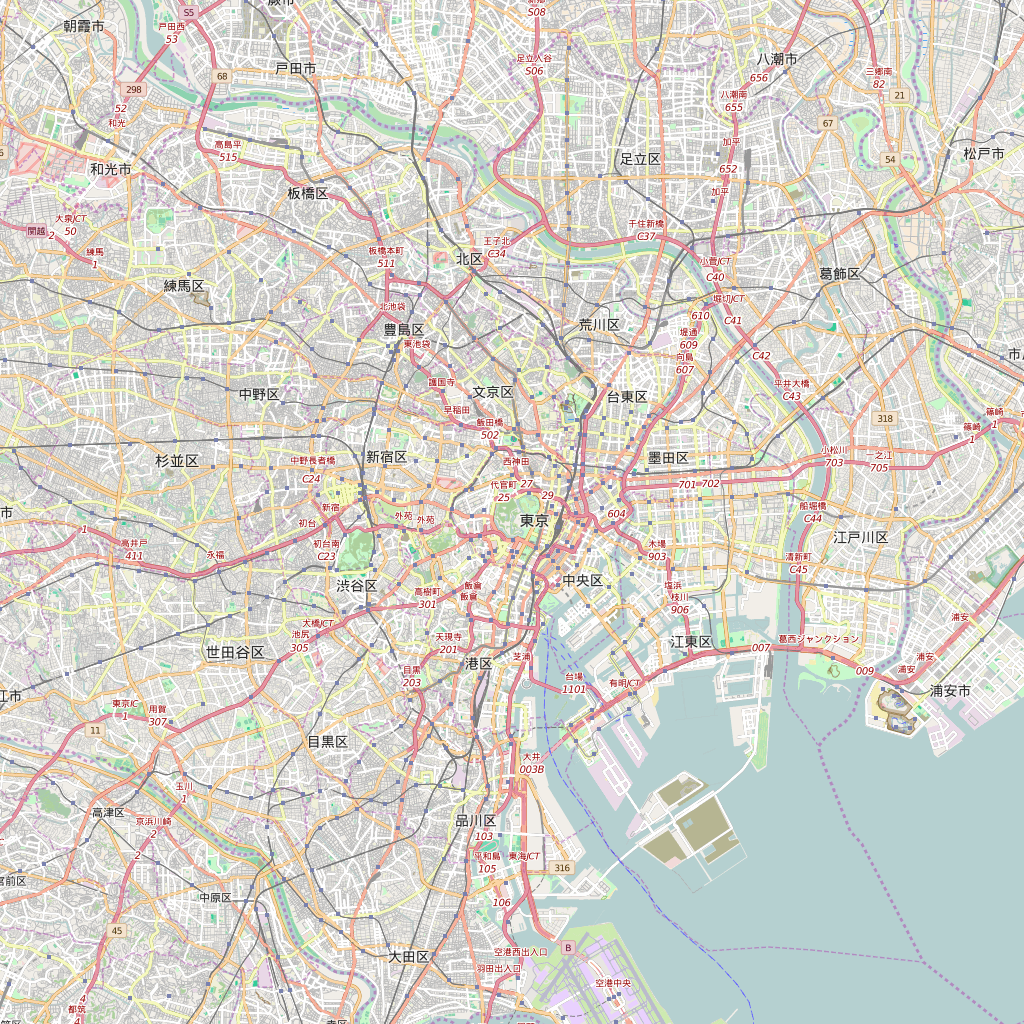 Editable City Map of Tokyo