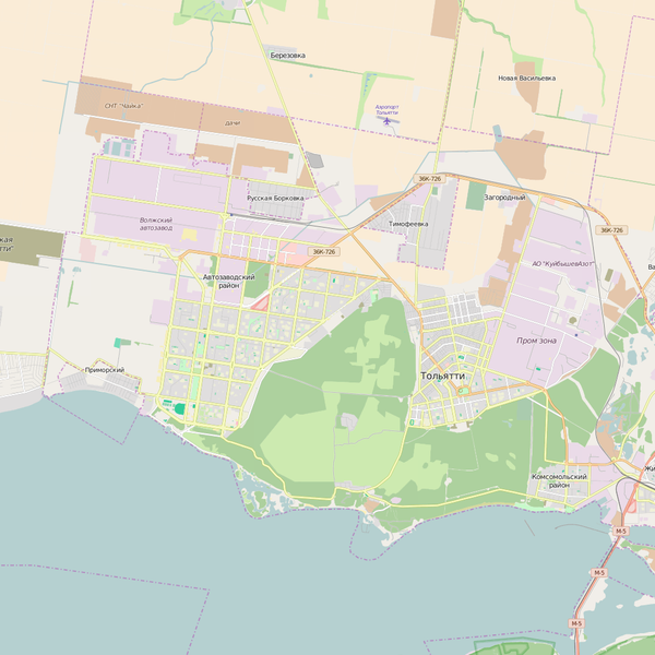 Editable City Map of Tolyatti