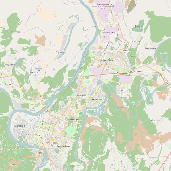 Editable City Map of Ufa