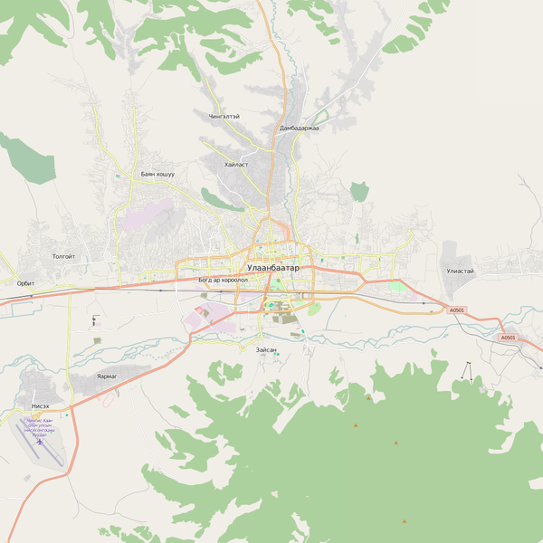 Editable City Map of Ulaanbaatar – Map Illustrators
