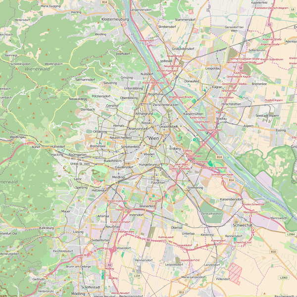 Editable City Map of Vienna