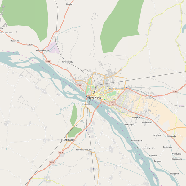Editable City Map of Vijayawada