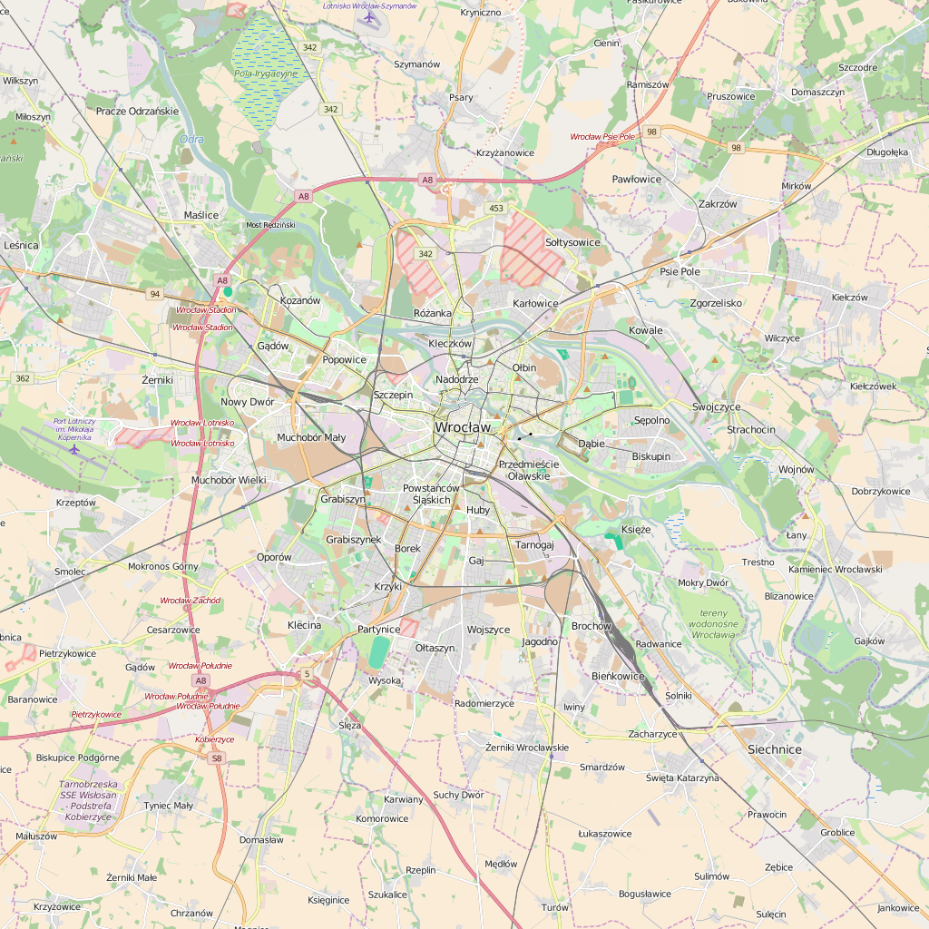 Editable City Map of Wroclaw