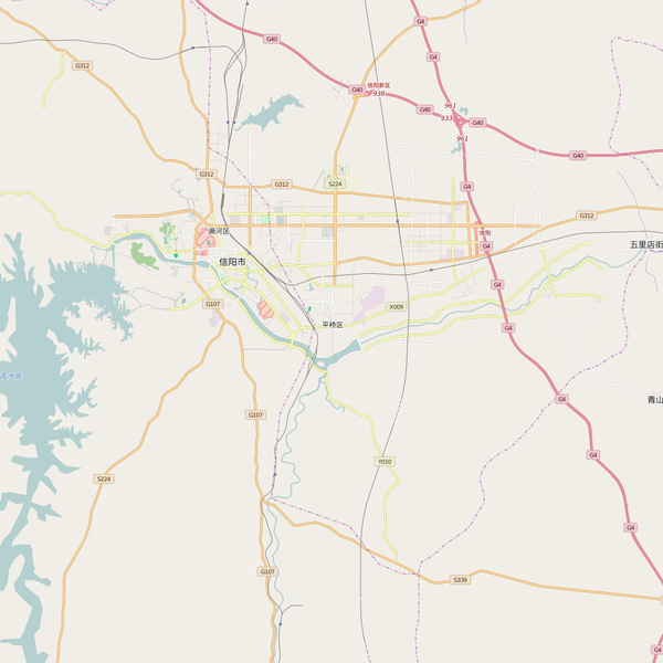 Editable City Map of Xinyang
