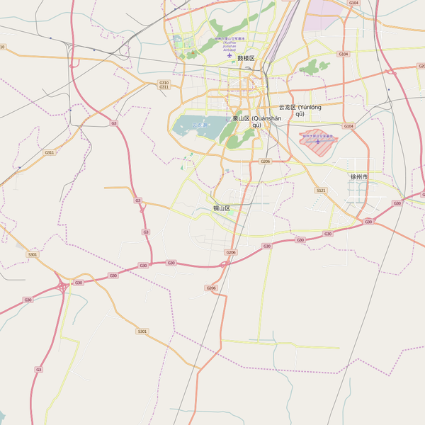 Editable City Map of Xuzhou
