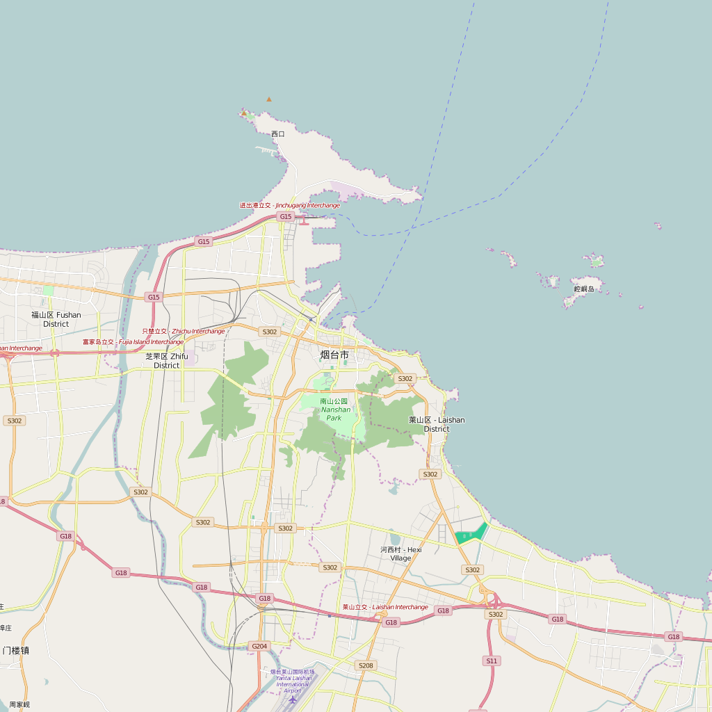 Editable City Map of Yantai