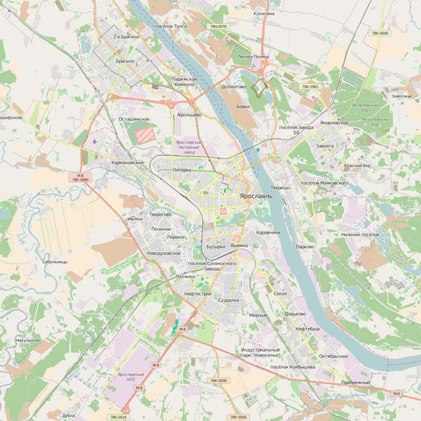 Editable City Map of Yaroslavl