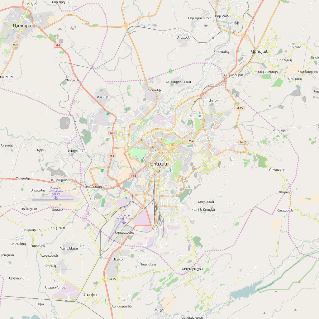 Editable City Map of Yerevan