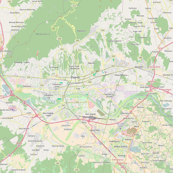 Editable City Map of Zagreb