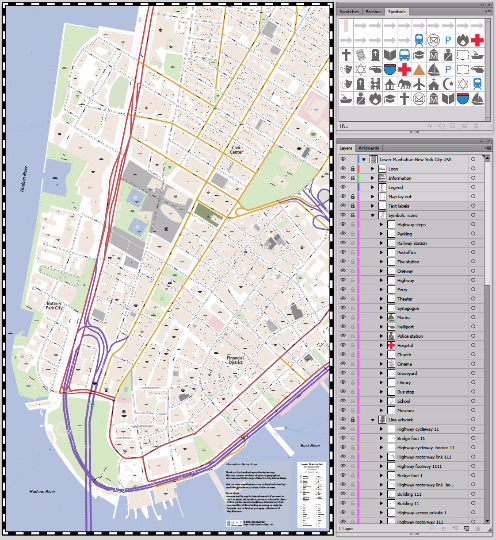 Map Lower Manhattan Illustrator
