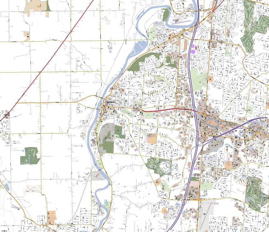 Editable City Map of Miamisburg Ohio Map Illustrators