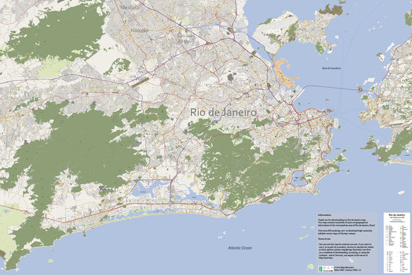 Editable City Map of Rio de Janeiro – Map Illustrators