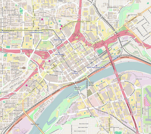 Editable City Map of Saint Paul, Mi