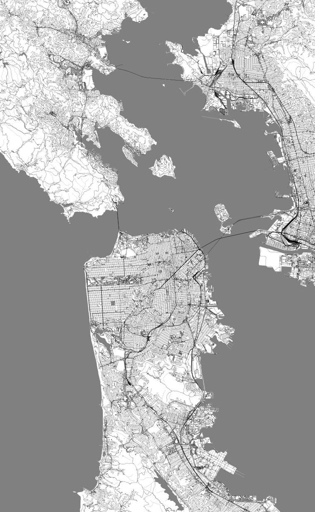 Outline City Map of San Francisco