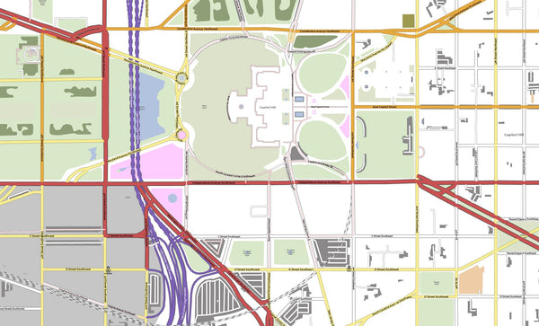 Editable City Map of Washington D.C.